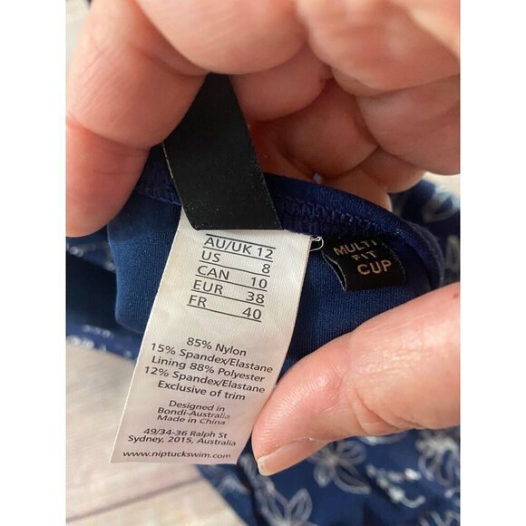 Niptuck Swim Women's Ruched Bodice Printed One Piece Swimsuit - 8 - Picture 11 of 12